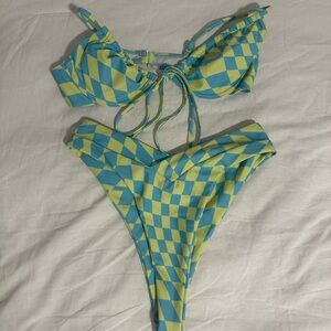 Aurelle Swimsuit bikini set checkered